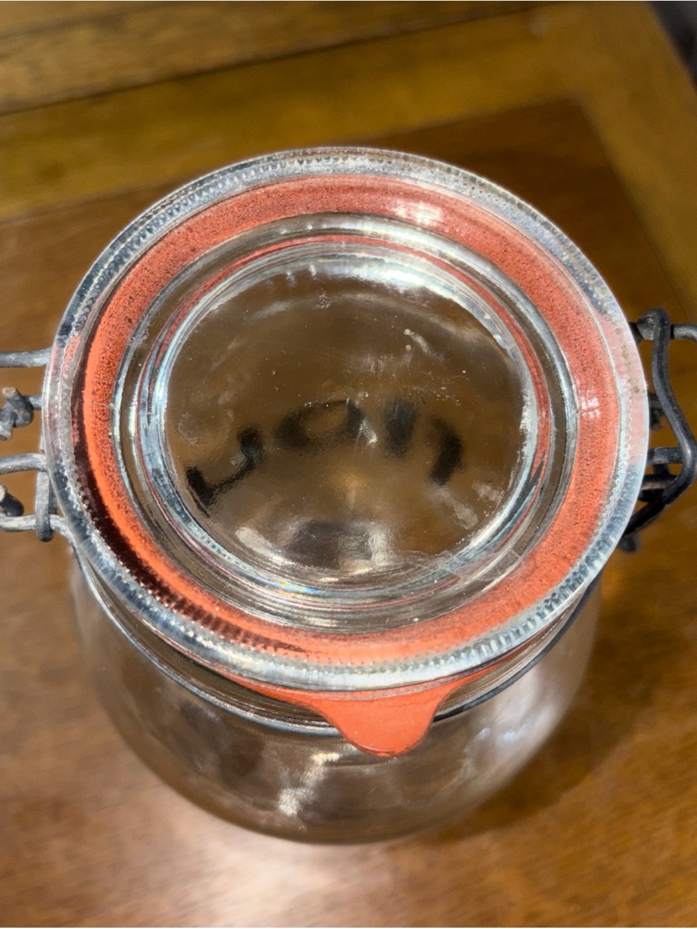 Vintage 70"s Clear Glass FLOUR Canister With Black Letters - Picture 5 of 9